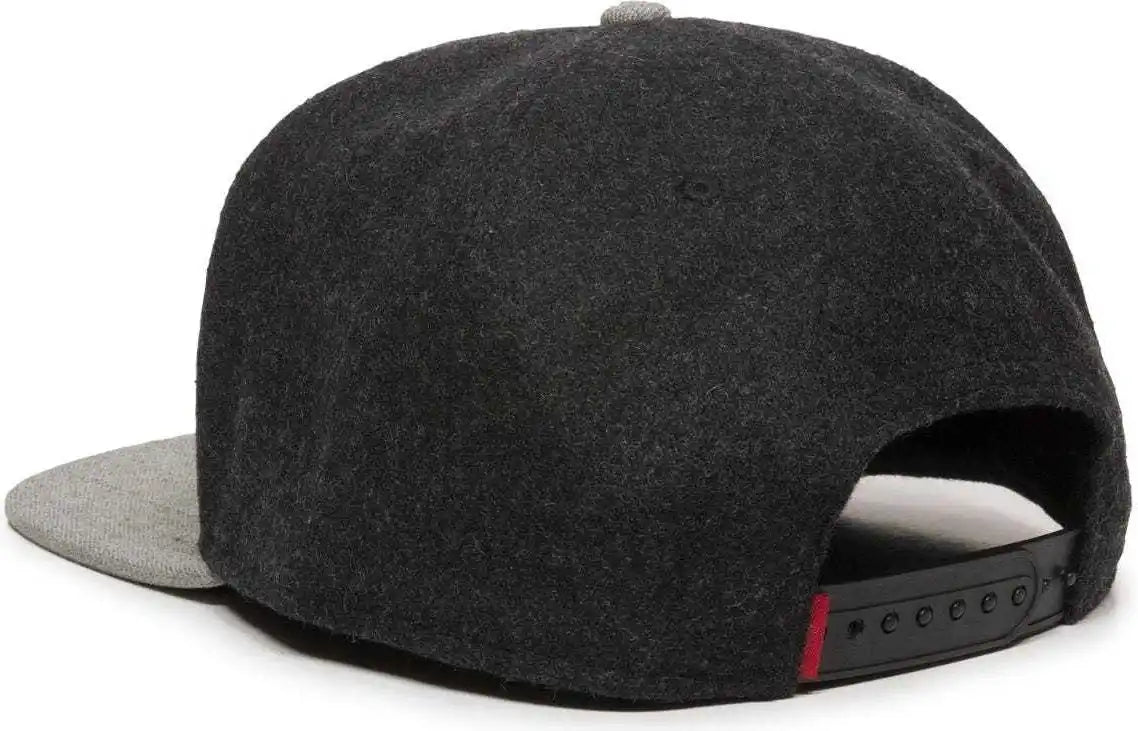Oc Sports Redlbl104 Adjustable Flat Bill Cap - Black Light Grey - Gray / 6 7/8’’ - 7 1/2’’