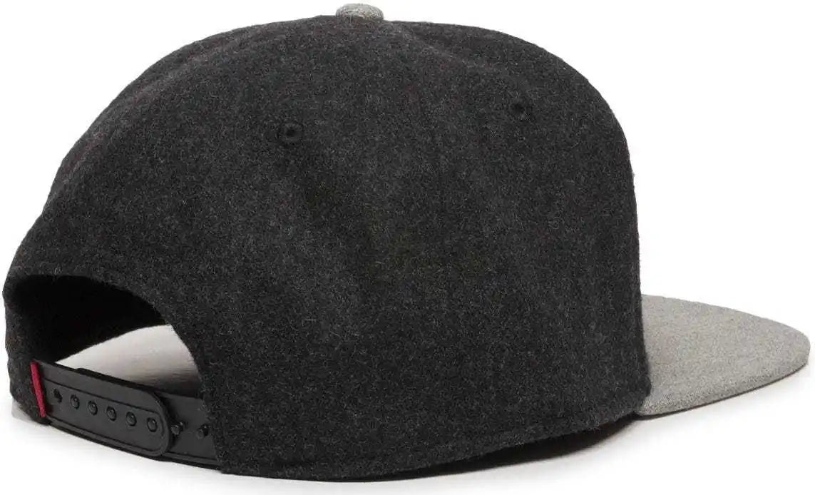 Oc Sports Redlbl104 Adjustable Flat Bill Cap - Black Light Grey - Gray / 6 7/8’’ - 7 1/2’’