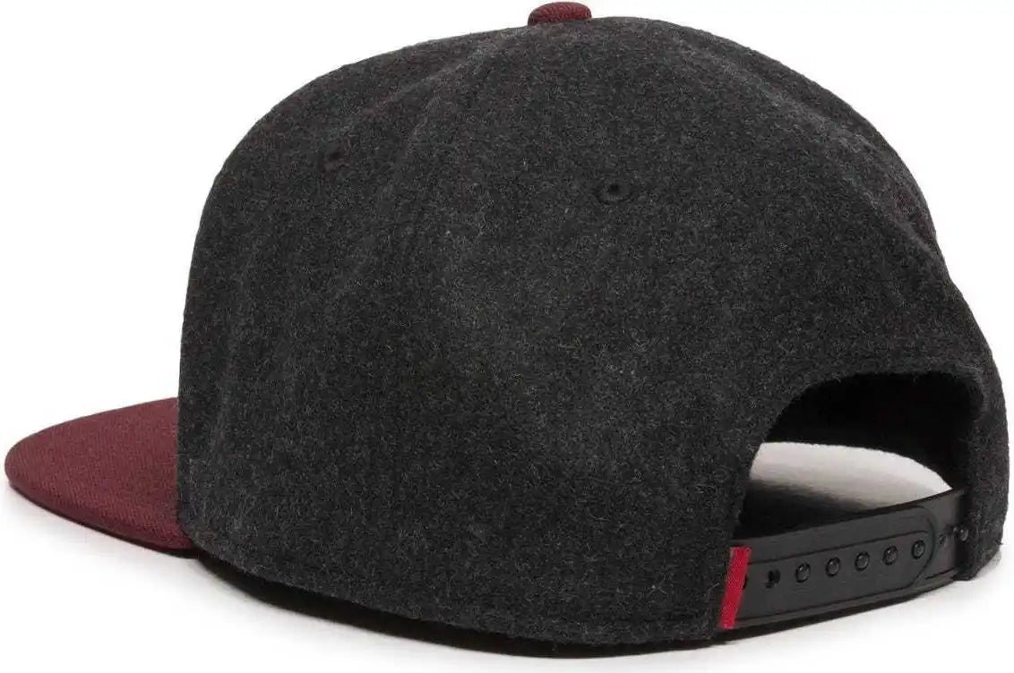 Oc Sports Redlbl104 Adjustable Flat Bill Cap Black Wine / 6 7/8’’ 7 1/2’’