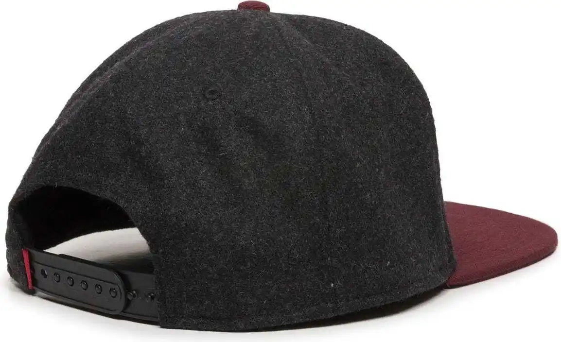 Oc Sports Redlbl104 Adjustable Flat Bill Cap Black Wine / 6 7/8’’ 7 1/2’’