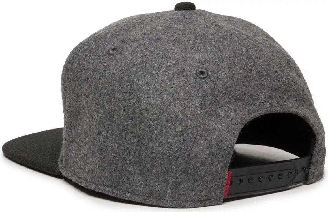 Oc Sports Redlbl104 Adjustable Flat Bill Cap - Charcoal Black - Dark Gray / 6 7/8’’ - 7 1/2’’