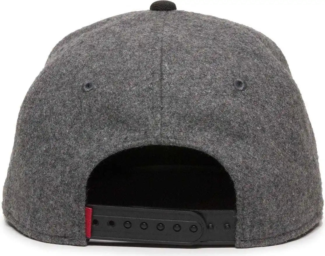 Oc Sports Redlbl104 Adjustable Flat Bill Cap - Charcoal Black - Dark Gray / 6 7/8’’ - 7 1/2’’