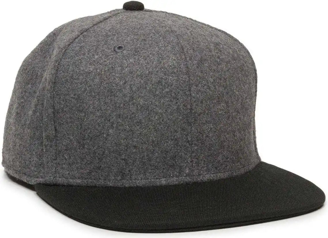 Oc Sports Redlbl104 Adjustable Flat Bill Cap - Charcoal Black - Dark Gray / 6 7/8’’ - 7 1/2’’