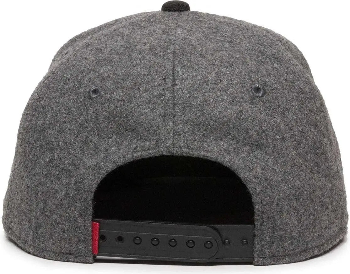 Oc Sports Redlbl104 Adjustable Flat Bill Cap - Charcoal Black - Dark Gray / 6 7/8’’ - 7 1/2’’