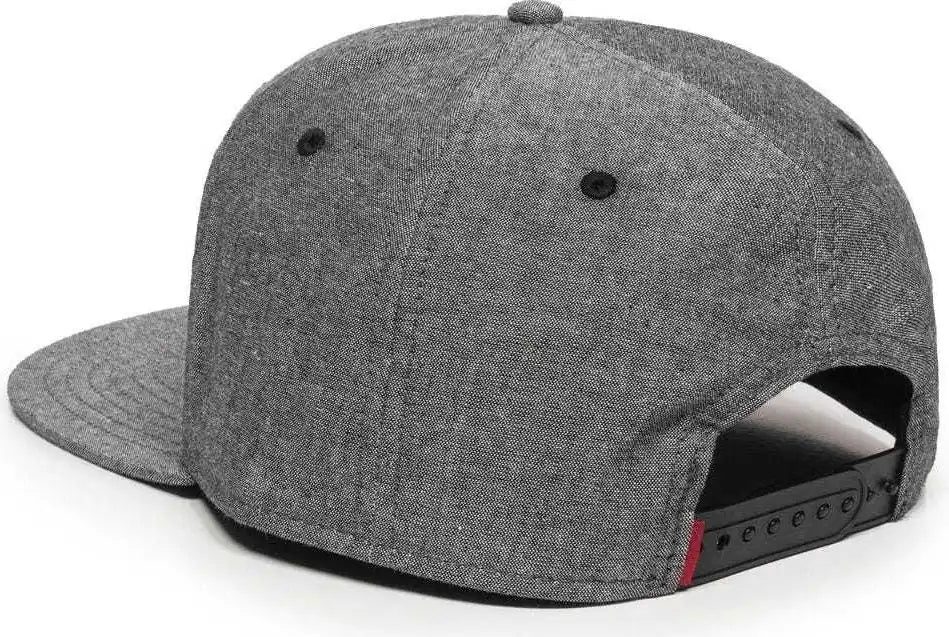 Oc Sports Redlbl105 Adjustable Flat Bill Heathered Cap - Charcoal - Dark Gray / 6 7/8’’ - 7 1/2’’