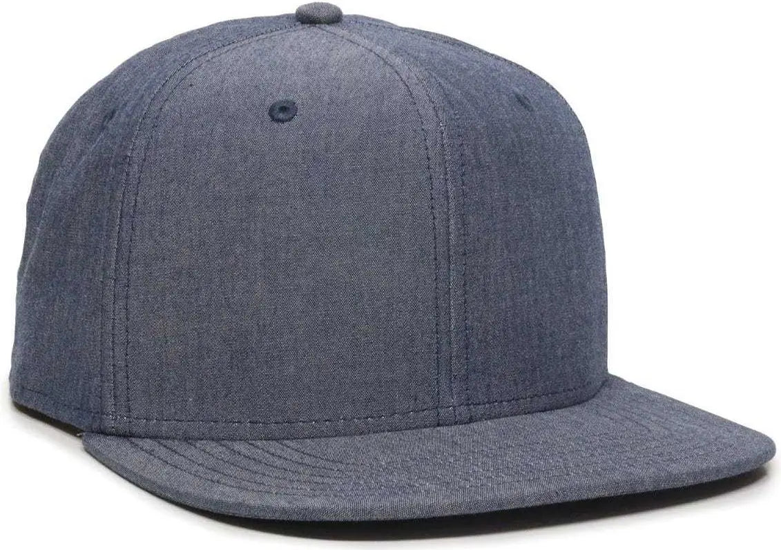 Oc Sports Redlbl105 Adjustable Flat Bill Heathered Cap - Navy