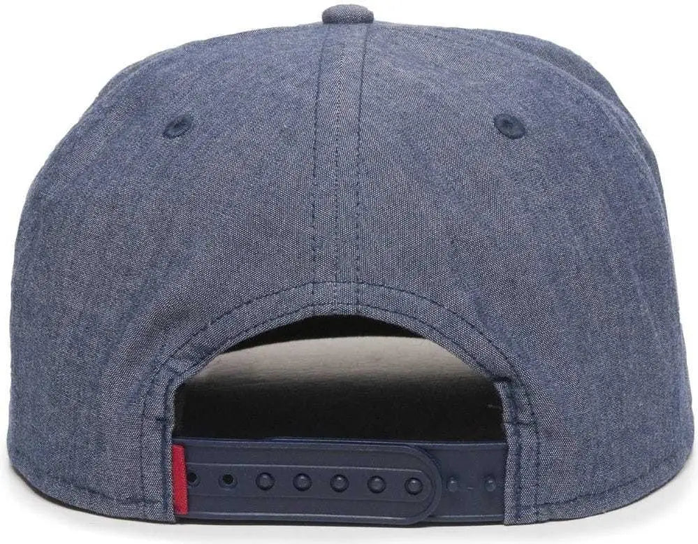 Oc Sports Redlbl105 Adjustable Flat Bill Heathered Cap - Navy