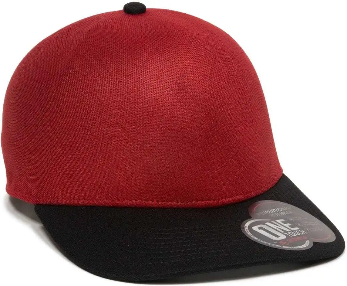 Oc Sports Reevo Flexible Fitting Cap - Red Black - 7’’ - 7 3/8’’