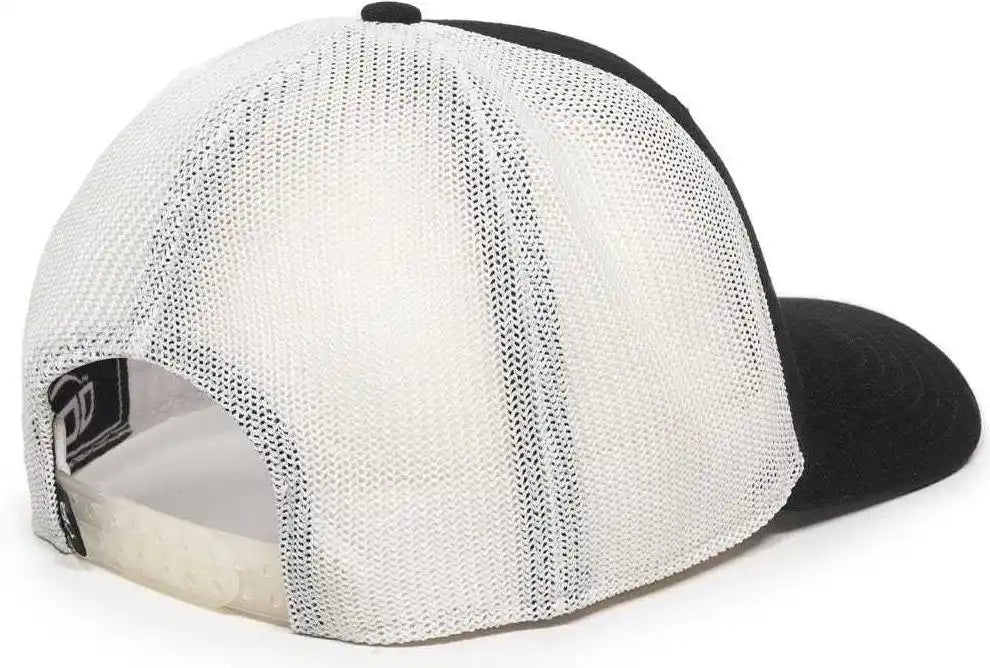 Oc Sports Rgr-360m Adjustable Mesh Back Cap - Black White - 6 7/8’’ - 7 1/2’’