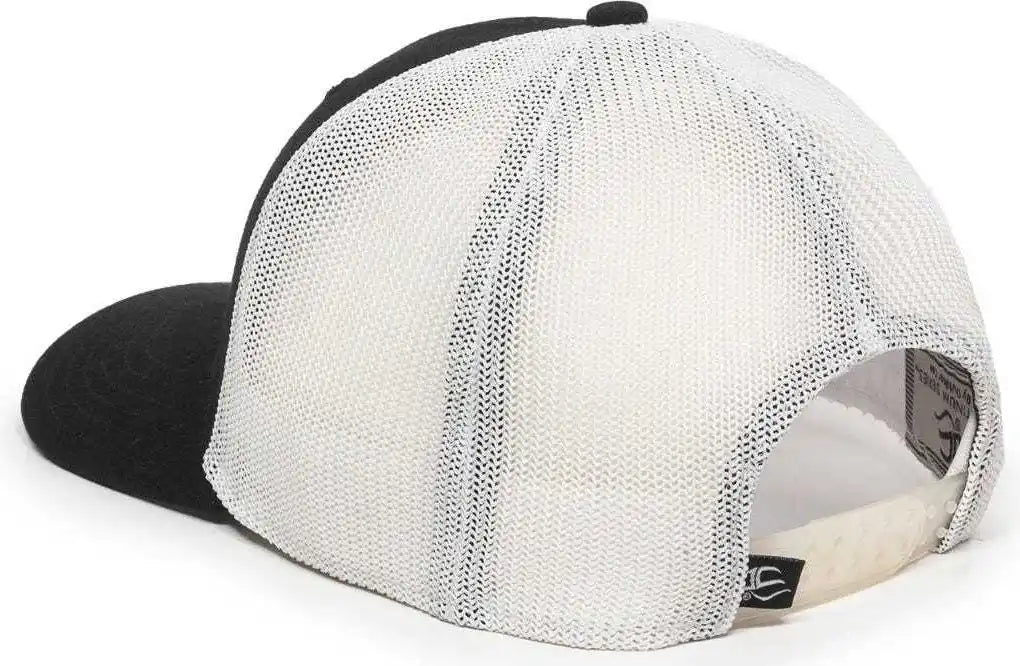 Oc Sports Rgr-360m Adjustable Mesh Back Cap - Black White - 6 7/8’’ - 7 1/2’’