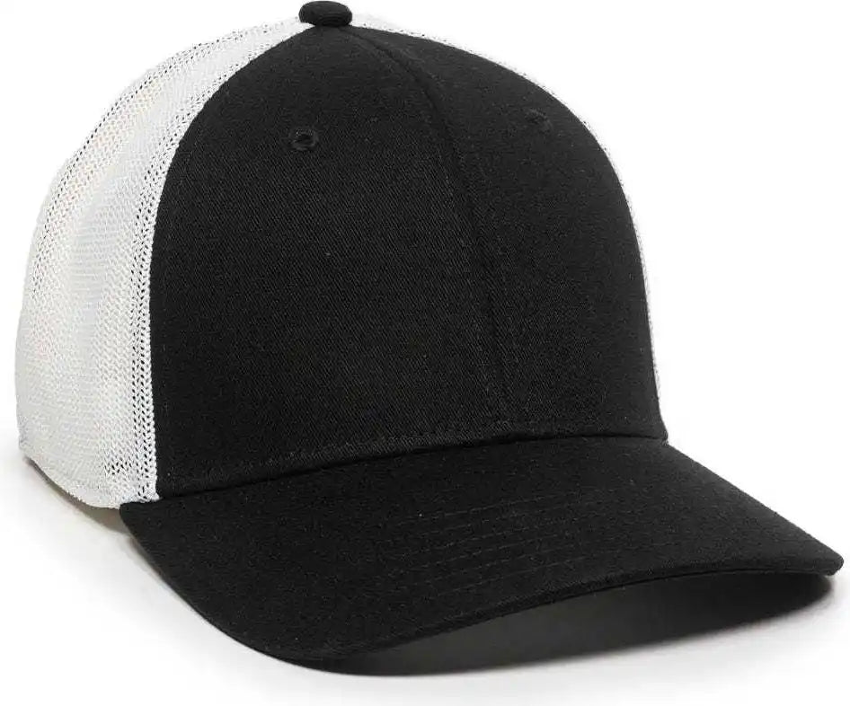 Oc Sports Rgr-360m Adjustable Mesh Back Cap - Black White - 6 7/8’’ - 7 1/2’’