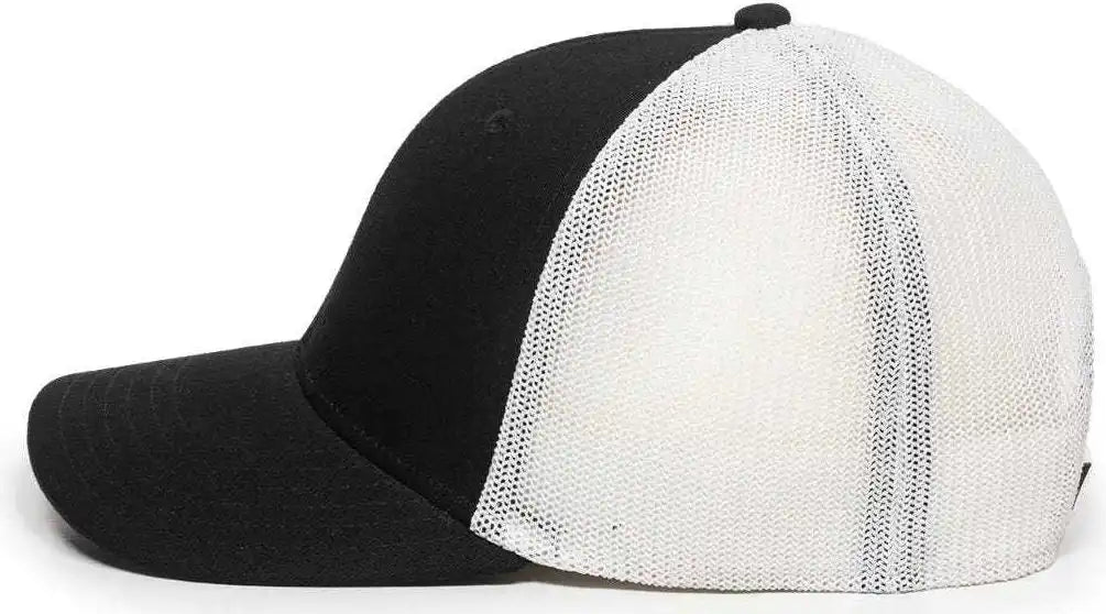 Oc Sports Rgr-360m Adjustable Mesh Back Cap - Black White - 6 7/8’’ - 7 1/2’’