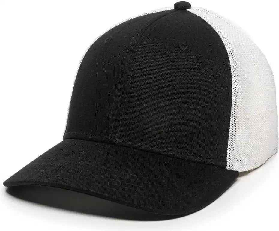 Oc Sports Rgr-360m Adjustable Mesh Back Cap - Black White - 6 7/8’’ - 7 1/2’’