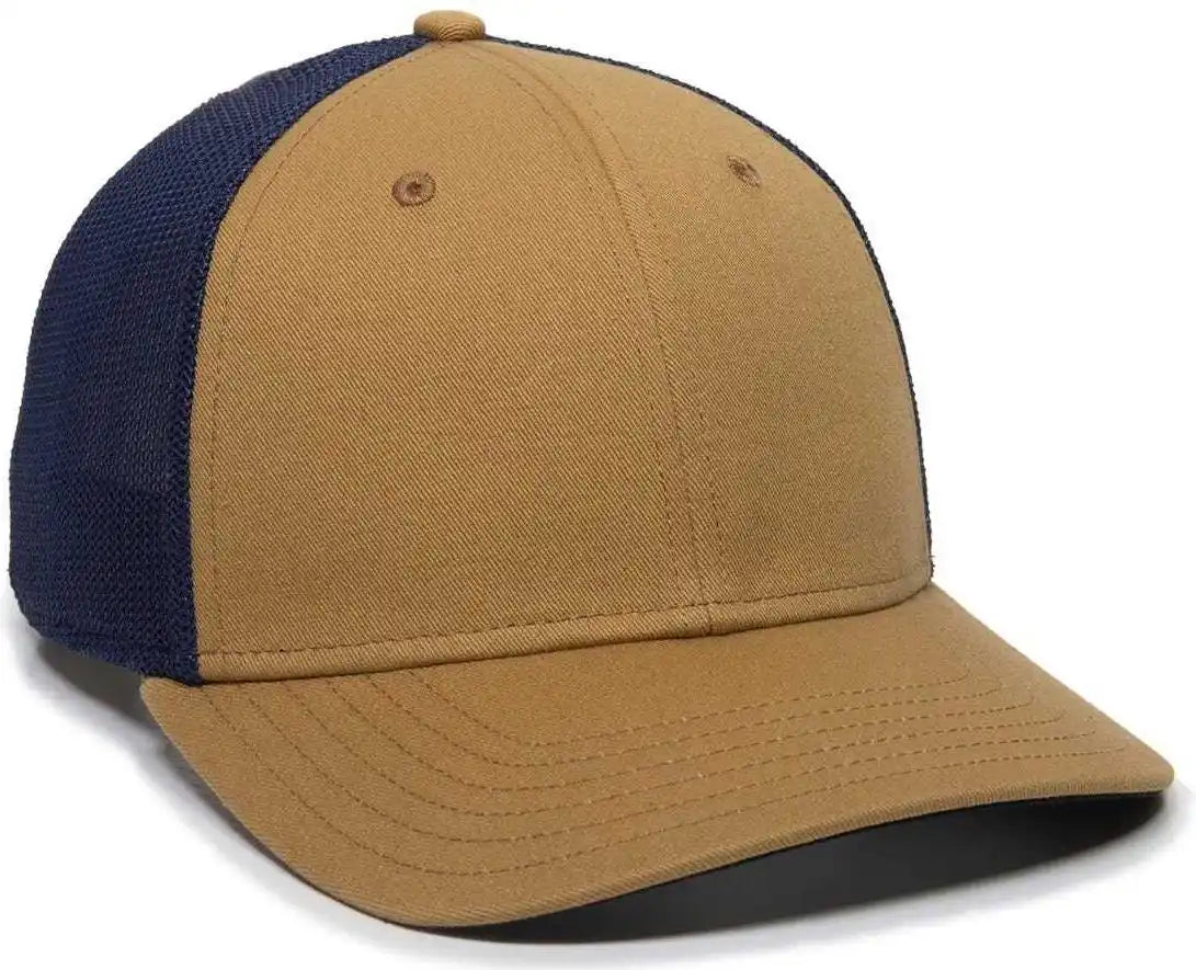 Oc Sports Rgr-360m Adjustable Mesh Back Cap - Camel Navy - Tan / 6 7/8’’ - 7 1/2’’