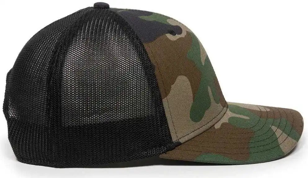 Oc Sports Rgr-360m Adjustable Mesh Back Cap - Generic Camo Black - Green / 6 7/8’’ - 7 1/2’’
