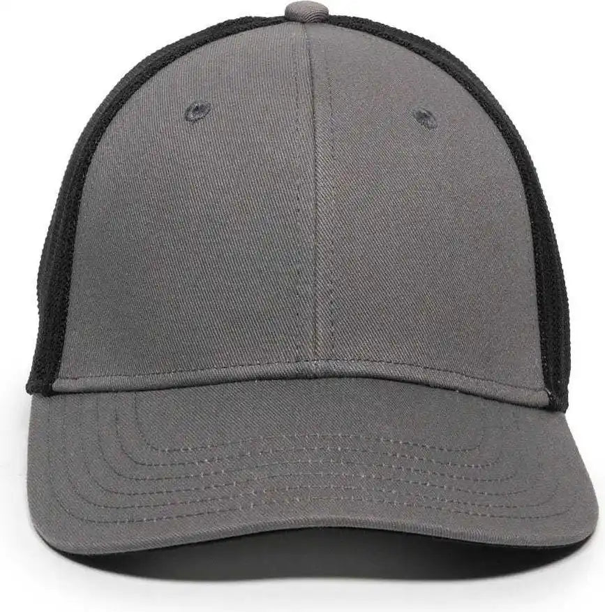 Oc Sports Rgr-360m Adjustable Mesh Back Cap - Grey Black - Gray / 6 7/8’’ - 7 1/2’’