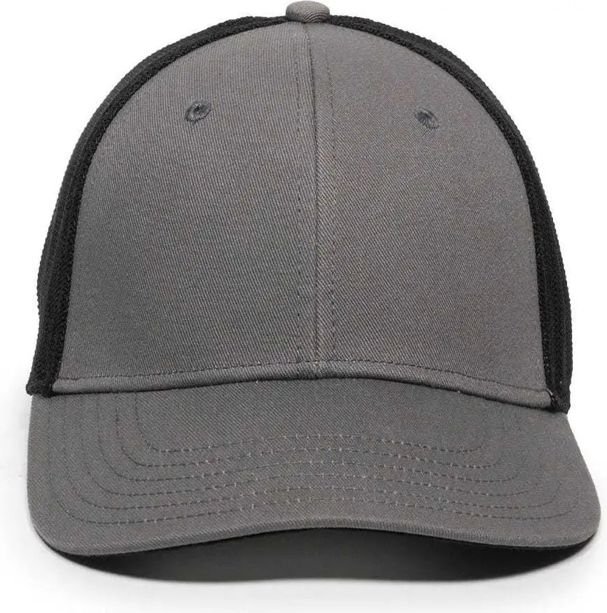 Oc Sports Rgr-360m Adjustable Mesh Back Cap - Grey Black - Gray / 6 7/8’’ - 7 1/2’’