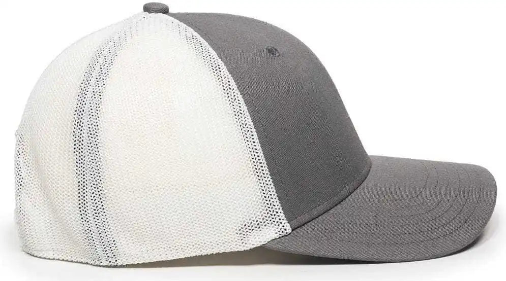 Oc Sports Rgr-360m Adjustable Mesh Back Cap - Grey White - Gray / 6 7/8’’ - 7 1/2’’