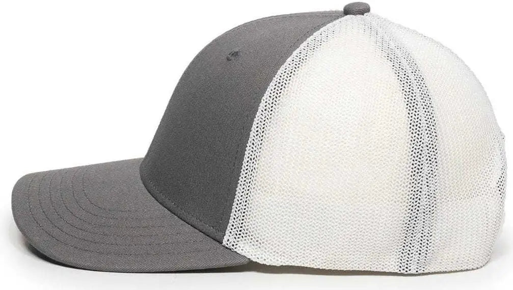 Oc Sports Rgr-360m Adjustable Mesh Back Cap - Grey White - Gray / 6 7/8’’ - 7 1/2’’