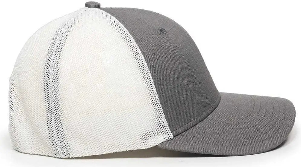 Oc Sports Rgr-360m Adjustable Mesh Back Cap - Grey White - Gray / 6 7/8’’ - 7 1/2’’