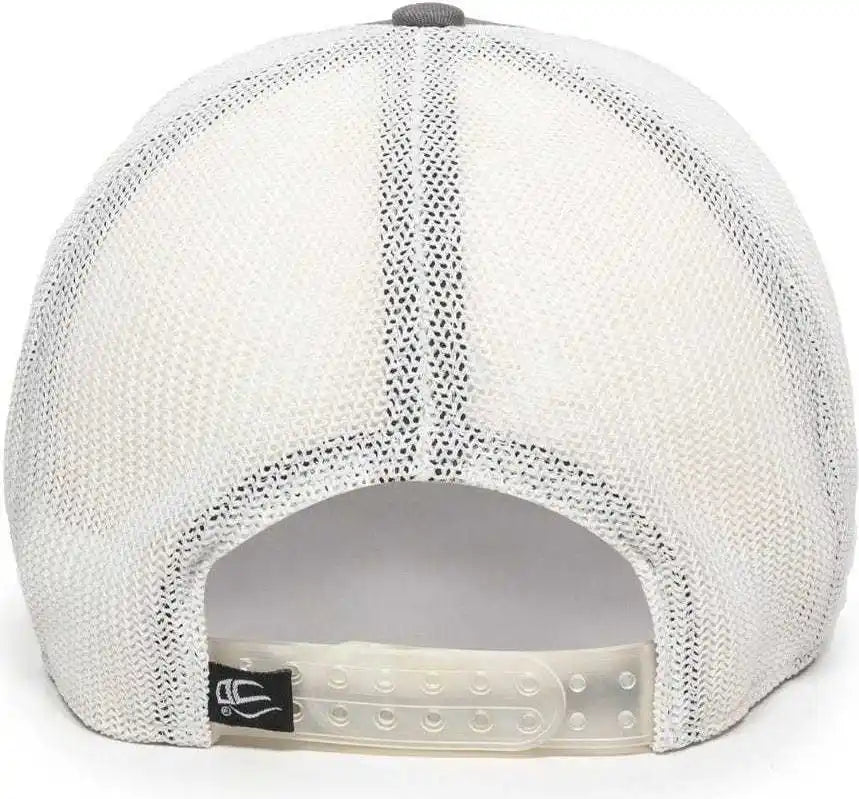 Oc Sports Rgr-360m Adjustable Mesh Back Cap - Grey White - Gray / 6 7/8’’ - 7 1/2’’