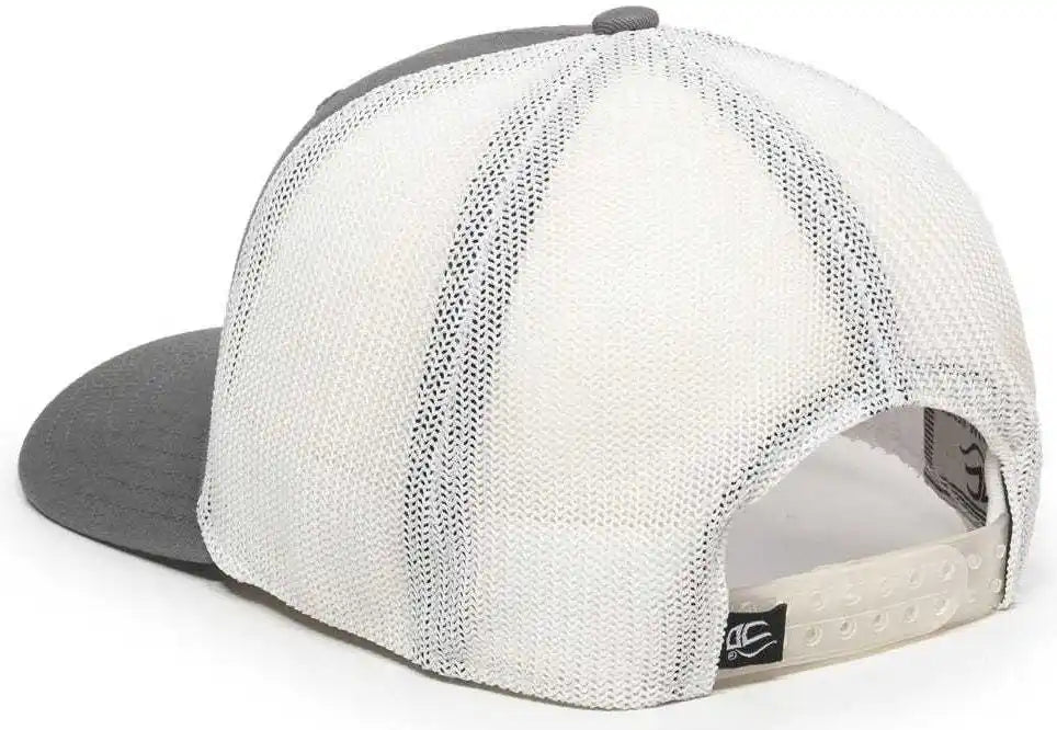 Oc Sports Rgr-360m Adjustable Mesh Back Cap - Grey White - Gray / 6 7/8’’ - 7 1/2’’