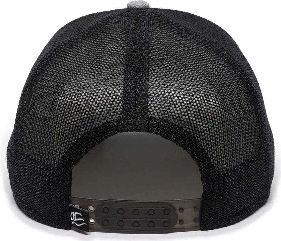 Oc Sports Rgr-360m Adjustable Mesh Back Cap - Heathered Gray Black - 6 7/8’’ - 7 1/2’’