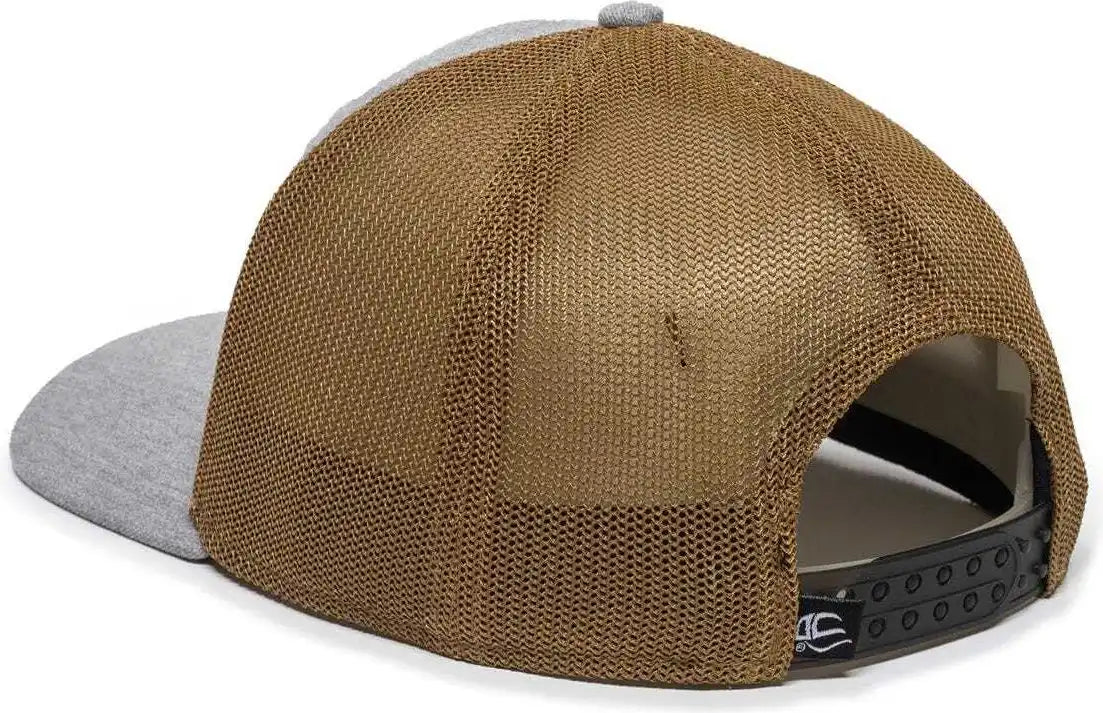 Oc Sports Rgr-360m Adjustable Mesh Back Cap - Heathered Gray Copper - Orange / 6 7/8’’ - 7 1/2’’
