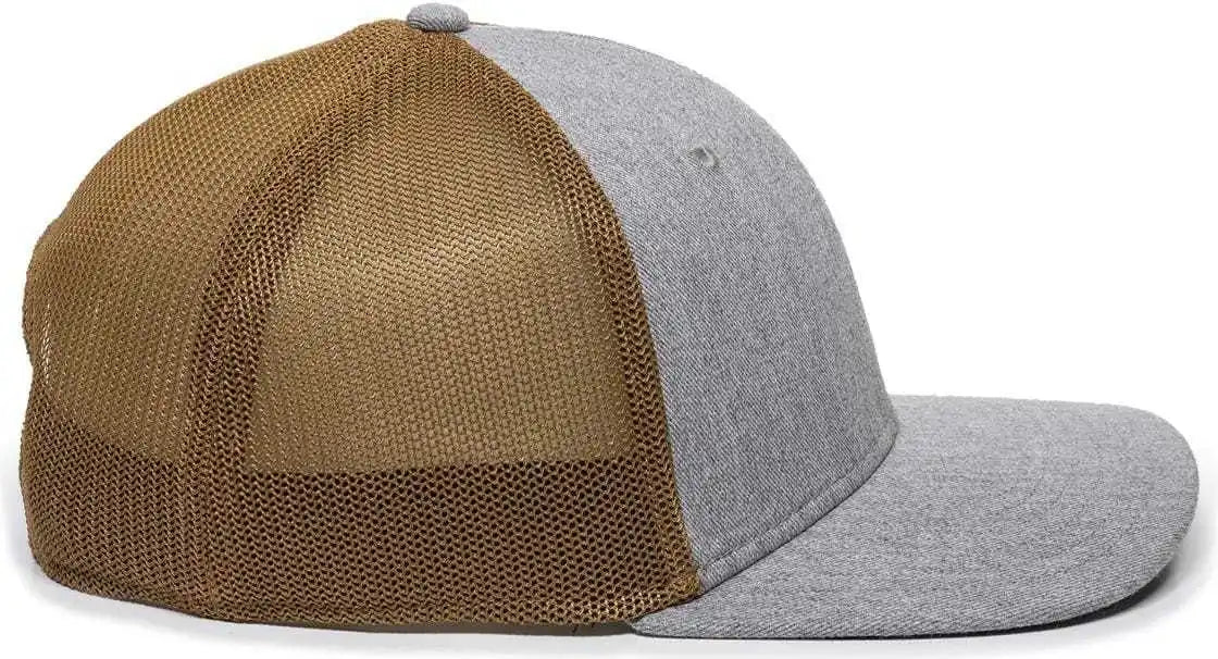 Oc Sports Rgr-360m Adjustable Mesh Back Cap - Heathered Gray Copper - Orange / 6 7/8’’ - 7 1/2’’