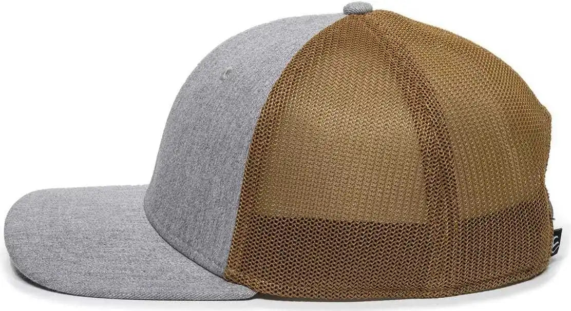 Oc Sports Rgr-360m Adjustable Mesh Back Cap - Heathered Gray Copper - Orange / 6 7/8’’ - 7 1/2’’