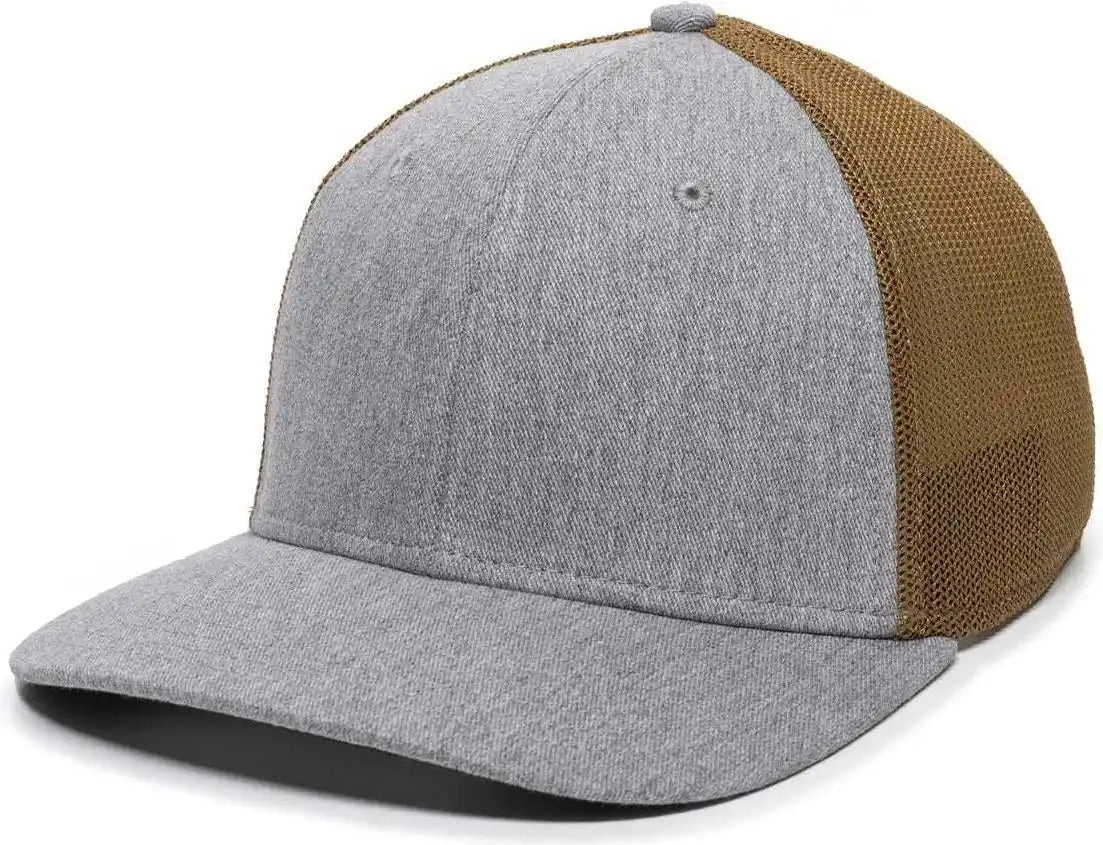 Oc Sports Rgr-360m Adjustable Mesh Back Cap - Heathered Gray Copper - Orange / 6 7/8’’ - 7 1/2’’