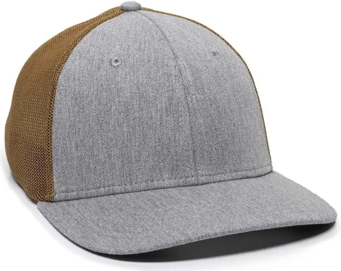 Oc Sports Rgr-360m Adjustable Mesh Back Cap - Heathered Gray Copper - Orange / 6 7/8’’ - 7 1/2’’
