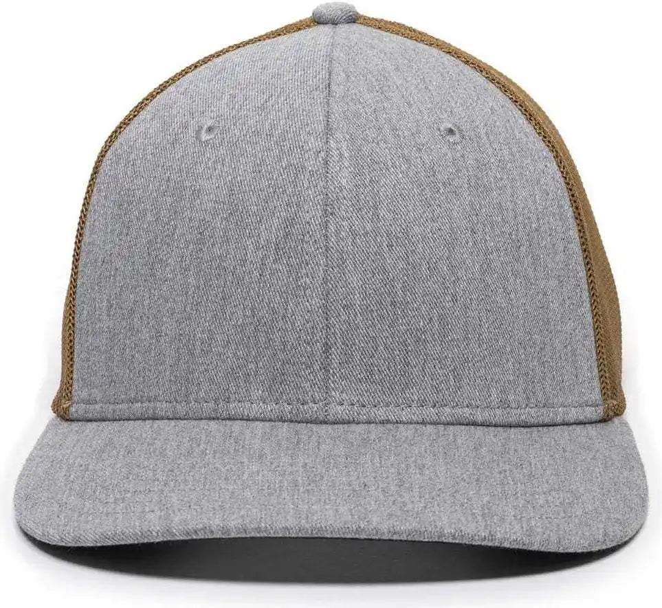 Oc Sports Rgr-360m Adjustable Mesh Back Cap - Heathered Gray Copper - Orange / 6 7/8’’ - 7 1/2’’