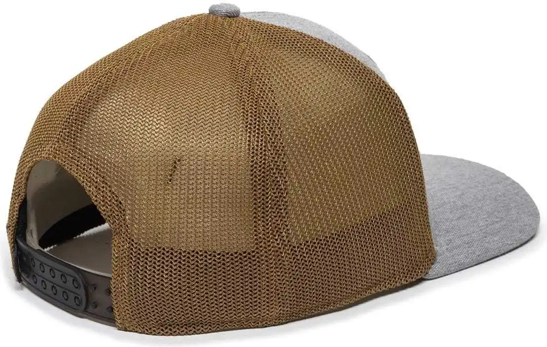 Oc Sports Rgr-360m Adjustable Mesh Back Cap - Heathered Gray Copper - Orange / 6 7/8’’ - 7 1/2’’