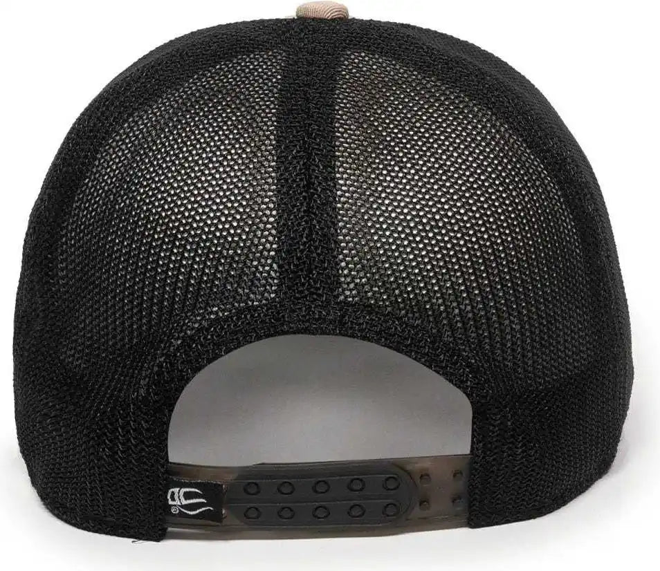 Oc Sports Rgr-360m Adjustable Mesh Back Cap - Khaki Black - 6 7/8’’ - 7 1/2’’