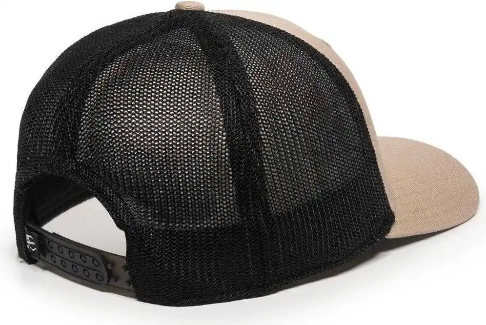Oc Sports Rgr-360m Adjustable Mesh Back Cap - Khaki Black - 6 7/8’’ - 7 1/2’’
