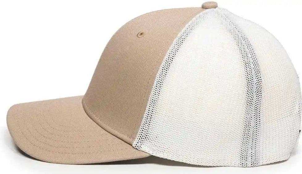 Oc Sports Rgr-360m Adjustable Mesh Back Cap - Khaki White - 6 7/8’’ - 7 1/2’’