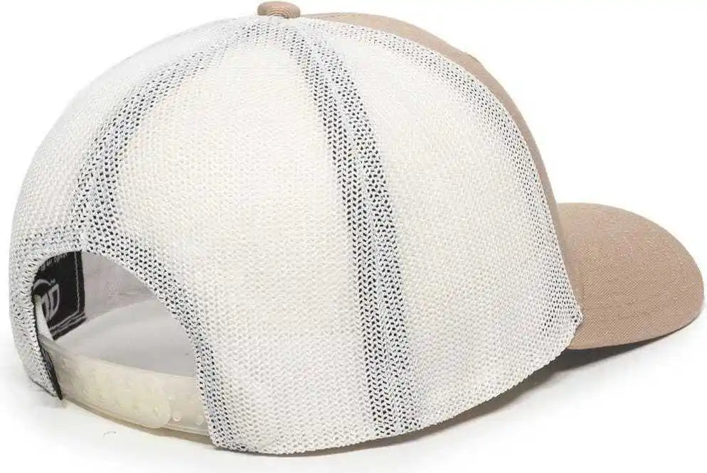 Oc Sports Rgr-360m Adjustable Mesh Back Cap - Khaki White - 6 7/8’’ - 7 1/2’’