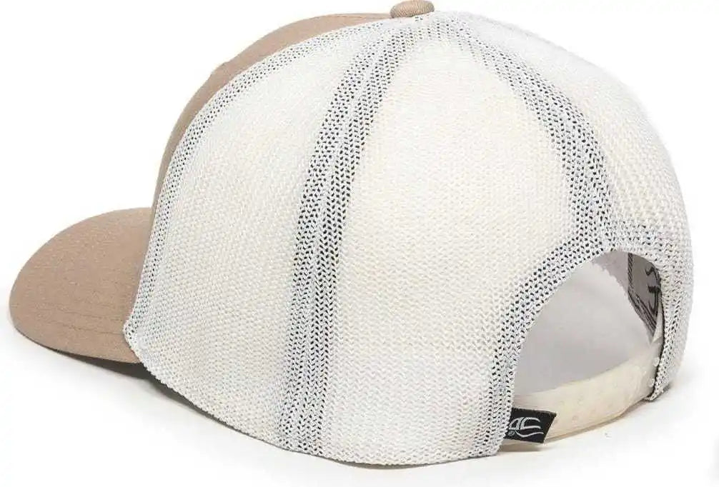 Oc Sports Rgr-360m Adjustable Mesh Back Cap - Khaki White - 6 7/8’’ - 7 1/2’’