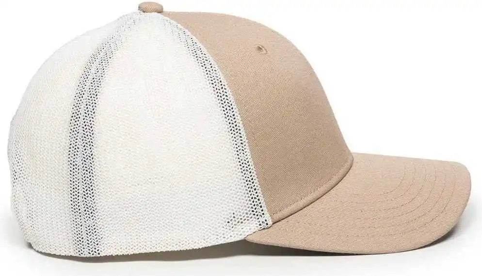 Oc Sports Rgr-360m Adjustable Mesh Back Cap - Khaki White - 6 7/8’’ - 7 1/2’’