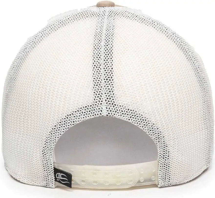 Oc Sports Rgr-360m Adjustable Mesh Back Cap - Khaki White