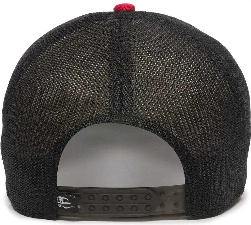 Oc Sports Rgr-360m Adjustable Mesh Back Cap - Red Black - 6 7/8’’ - 7 1/2’’