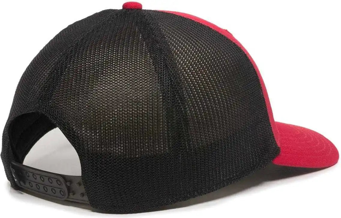 Oc Sports Rgr-360m Adjustable Mesh Back Cap - Red Black - 6 7/8’’ - 7 1/2’’