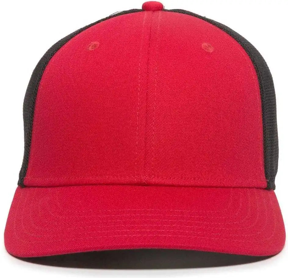 Oc Sports Rgr-360m Adjustable Mesh Back Cap - Red Black - 6 7/8’’ - 7 1/2’’