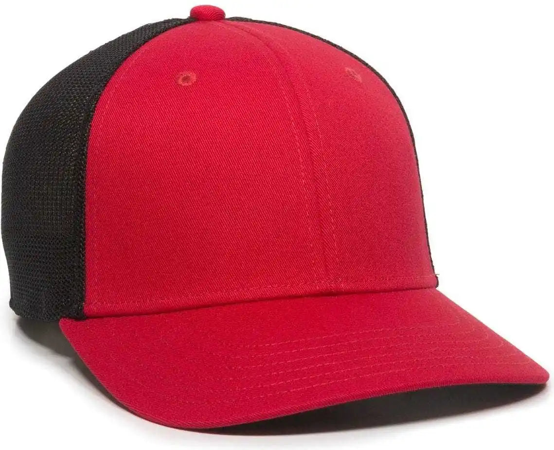 Oc Sports Rgr-360m Adjustable Mesh Back Cap - Red Black - 6 7/8’’ - 7 1/2’’