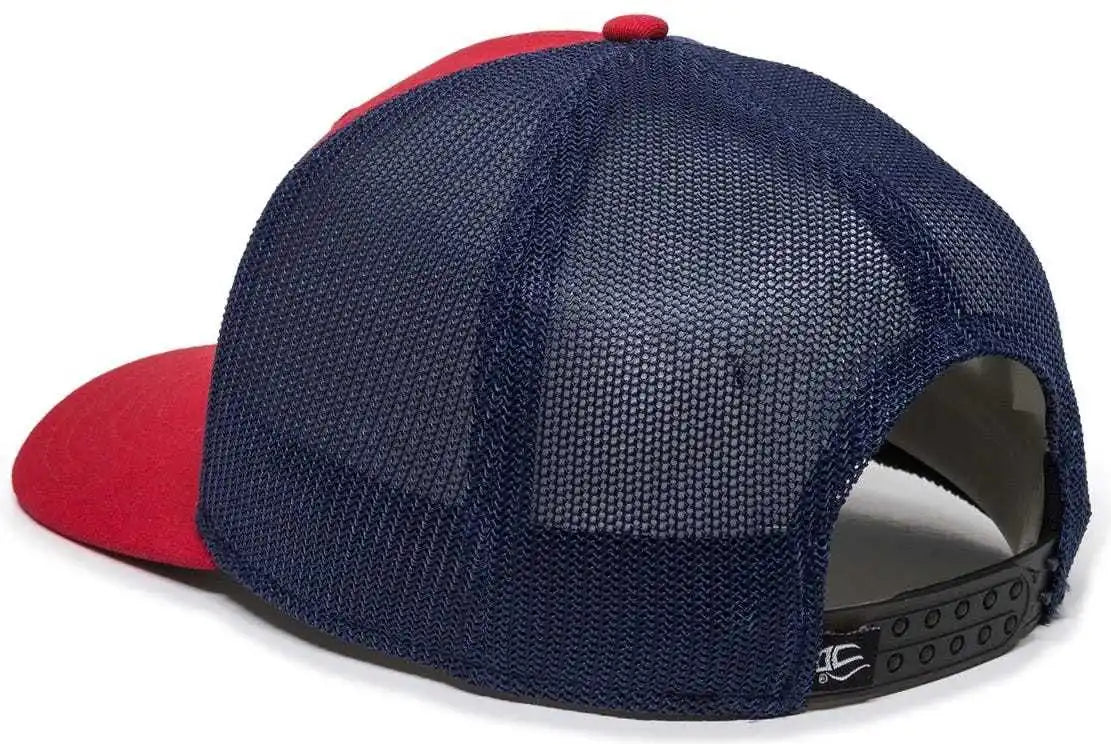 Oc Sports Rgr-360m Adjustable Mesh Back Cap - Red Navy - 6 7/8’’ - 7 1/2’’