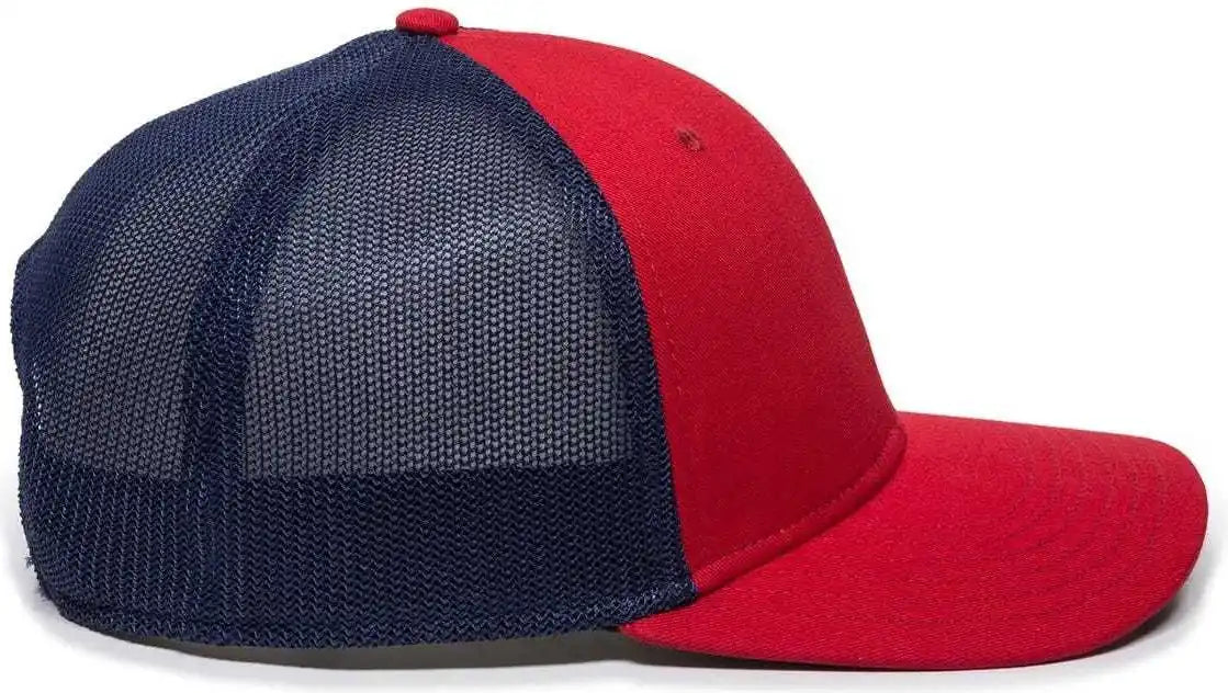 Oc Sports Rgr-360m Adjustable Mesh Back Cap - Red Navy - 6 7/8’’ - 7 1/2’’