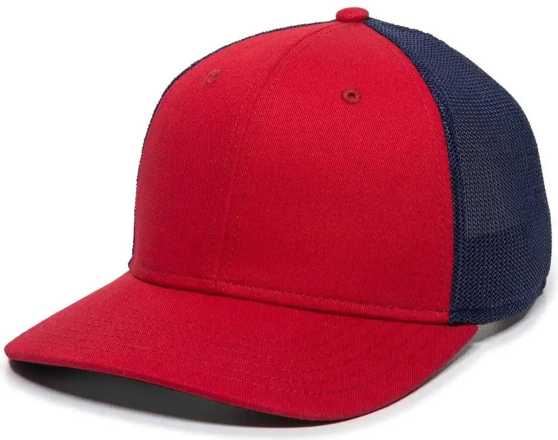 Oc Sports Rgr-360m Adjustable Mesh Back Cap - Red Navy - 6 7/8’’ - 7 1/2’’