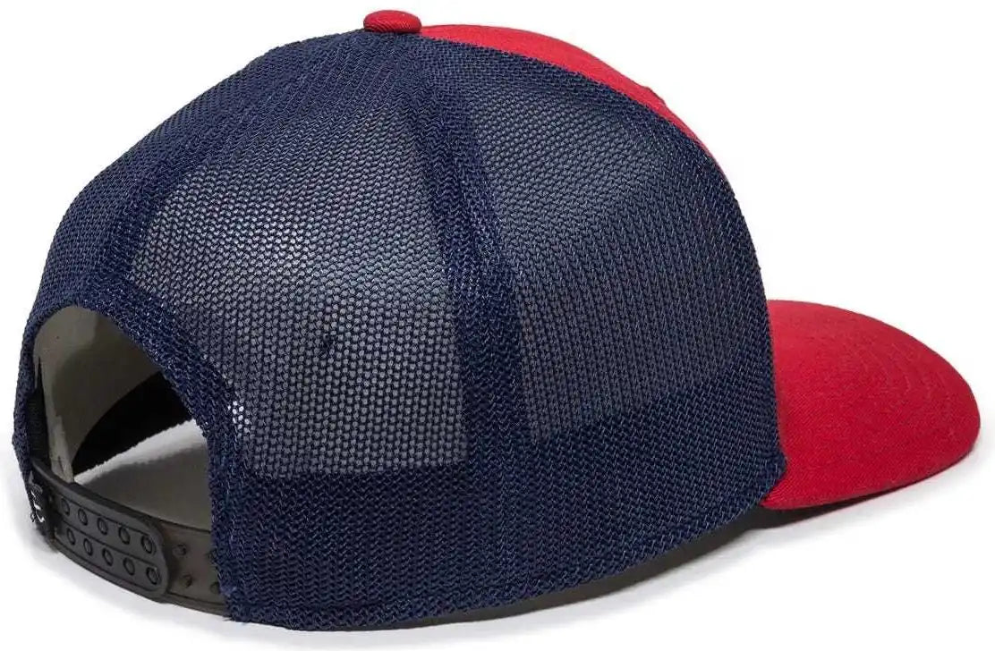 Oc Sports Rgr-360m Adjustable Mesh Back Cap - Red Navy - 6 7/8’’ - 7 1/2’’