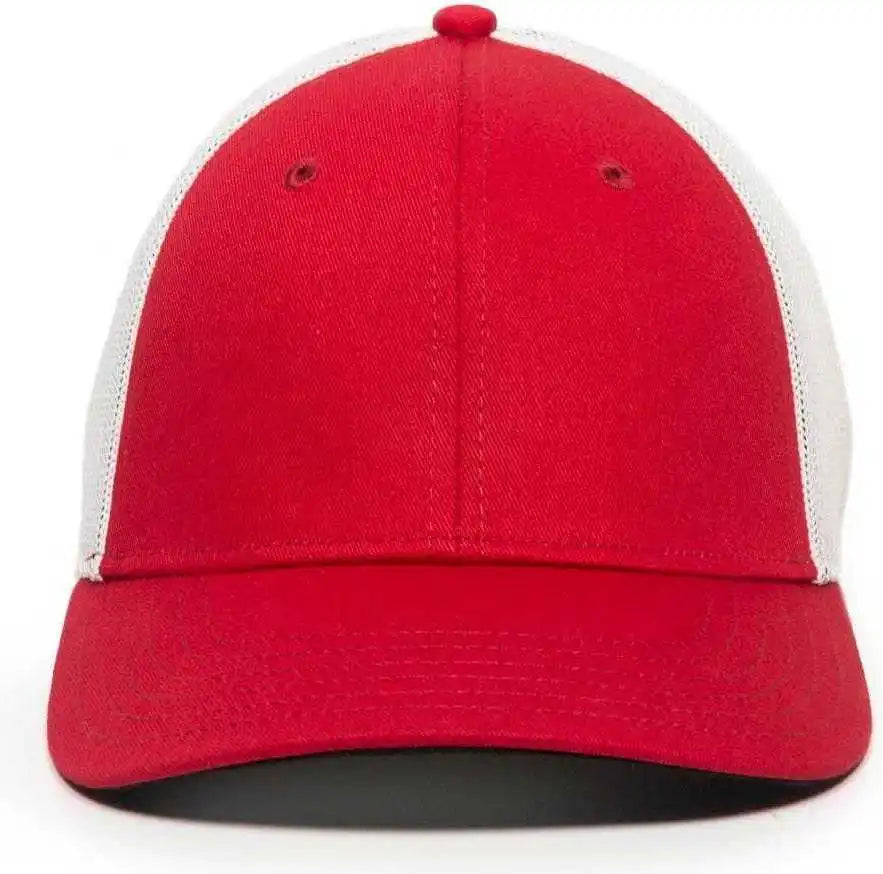 Oc Sports Rgr-360m Adjustable Mesh Back Cap - Red White - 6 7/8’’ - 7 1/2’’